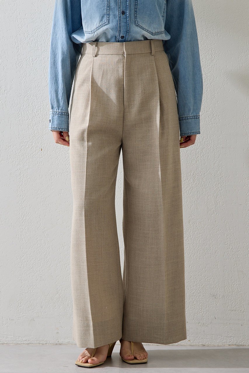 【ウィムガゼット/Whim Gazette】のリネンライクワイドパンツ インテリア・キッズ・メンズ・レディースファッション・服の通販 founy(ファニー) 　ファッション　Fashion　レディースファッション　Fashion for Women　パンツ　Pants & Trousers　2026年　2026　おすすめ　Recommended / Our Picks　クール　Cool, Chic　セットアップ　Set-Up, Coordinated Outfit　センター　Center, Center Line　フロント　Front, Front Design　ワイド　Wide, Wide Fit　エレガント 上品　Elegant　夏　Summer　春　Spring　S/S・春夏　SS, Spring/Summer, Warm Season　ベージュ|ID: prp329100004848446 ipo3291000000035444267