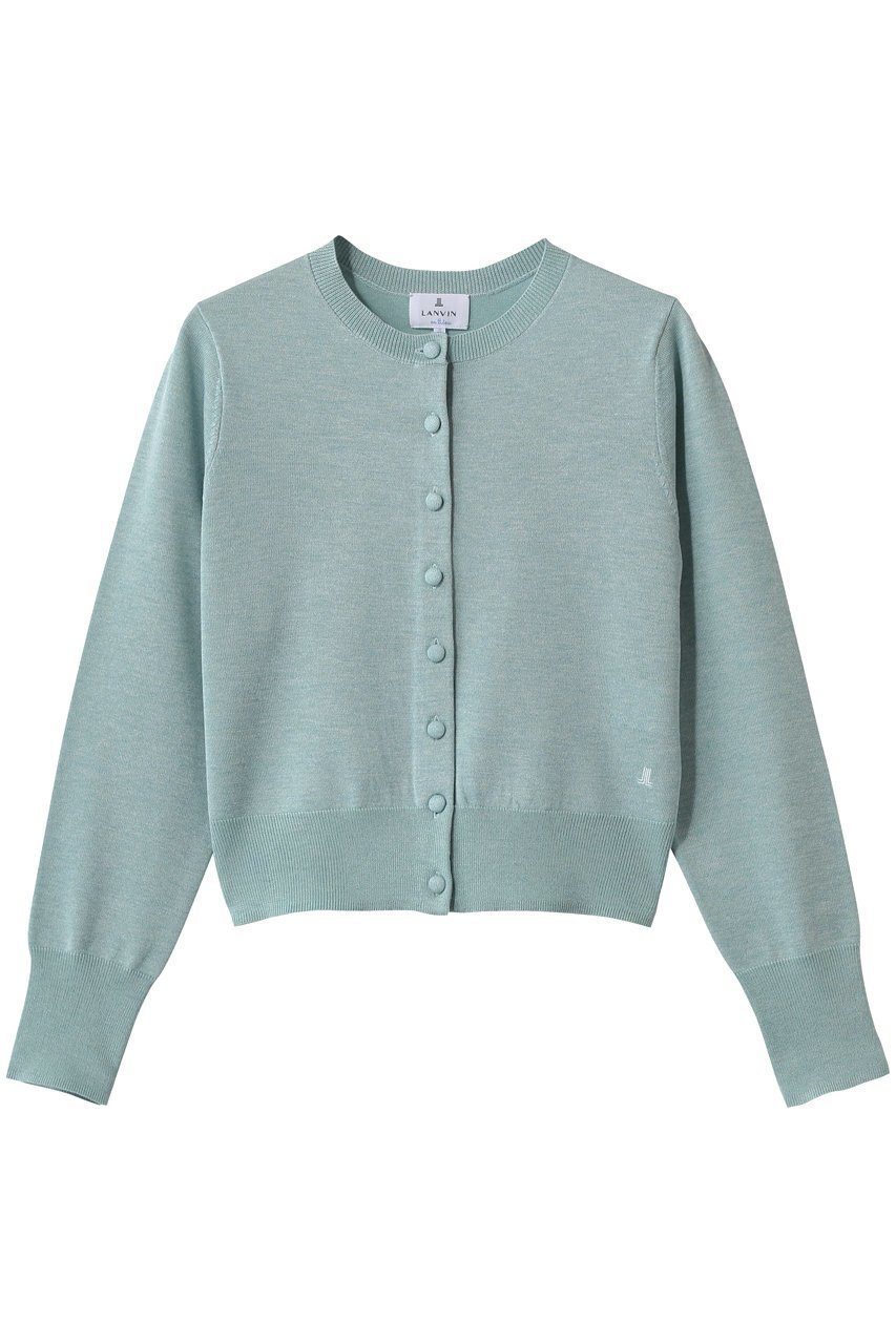 【ランバン オン ブルー/LANVIN en Bleu】のメニーボタンカーディガン インテリア・キッズ・メンズ・レディースファッション・服の通販 founy(ファウニー) 　ファッション　Fashion　レディースファッション　Fashion for Women　トップス・カットソー　Cut & Sew Tops　ニット　Knit Tops & Sweaters　カーディガン・羽織り　Layered Style Cardigans　カーディガン　Cardigan, Knitwear　クラシック　Classic, Timeless Style　コンパクト　Compact, Small Size　ショート　Short, Short Length　トレンド　Trend, Trending Now　フロント　Front, Front Design　ボトム　Bottoms, Lower Wear　ワイド　Wide, Wide Fit　エレガント 上品　Elegant　グリーン|ID: prp329100004848453 ipo3291000000036887039