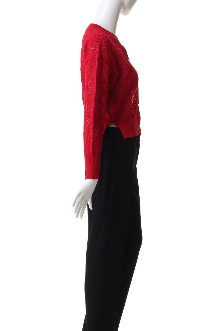 【ランバン オン ブルー/LANVIN en Bleu】のJLメタルボタンレースニットカーディガン 人気、トレンドファッション・服の通販 founy(ファニー) 　ファッション　Fashion　レディースファッション　Fashion for Women　トップス・カットソー　Cut & Sew Tops　ニット　Knit Tops & Sweaters　カーディガン・羽織り　Layered Style Cardigans　2026年　2026　カーディガン　Cardigan, Knitwear　コンパクト　Compact, Small Size　ショート　Short, Short Length　フェミニン　Feminine, Girly　プリント　Print, Printed Pattern　メタル　Metal, Metal Parts　モダン　Modern, Contemporary　夏　Summer　春　Spring　S/S・春夏　SS, Spring/Summer, Warm Season　other-3|ID: prp329100004848456 ipo3291000000035875455