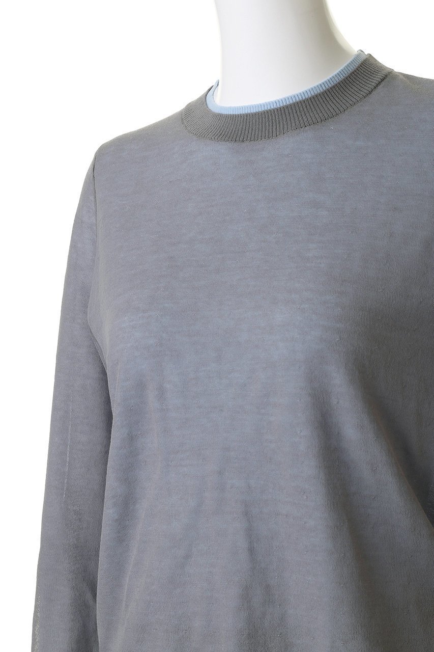 【ミディウミソリッド/MIDIUMISOLID】のsheer layered crew neck P/O プルオーバー 人気、トレンドファッション・服の通販 founy(ファニー) 　ファッション　Fashion　レディースファッション　Fashion for Women　トップス・カットソー　Cut & Sew Tops　ニット　Knit Tops & Sweaters　カジュアルプルオーバー・ニットトップス　Pullovers & Knit Tops / Casual Pullovers　2026年　2026　シアー　Sheer, See-Through　ジャケット　Jacket, Outerwear　トレンド　Trend, Trending Now　エレガント 上品　Elegant　夏　Summer　春　Spring　S/S・春夏　SS, Spring/Summer, Warm Season　other-5|ID: prp329100004848475 ipo3291000000035444524