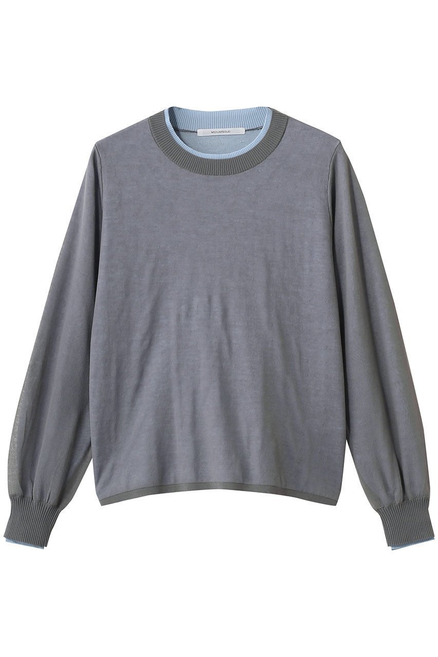 【ミディウミソリッド/MIDIUMISOLID】のsheer layered crew neck P/O プルオーバー インテリア・キッズ・メンズ・レディースファッション・服の通販 founy(ファニー) 　ファッション　Fashion　レディースファッション　Fashion for Women　トップス・カットソー　Cut & Sew Tops　ニット　Knit Tops & Sweaters　カジュアルプルオーバー・ニットトップス　Pullovers & Knit Tops / Casual Pullovers　2026年　2026　シアー　Sheer, See-Through　ジャケット　Jacket, Outerwear　トレンド　Trend, Trending Now　エレガント 上品　Elegant　夏　Summer　春　Spring　S/S・春夏　SS, Spring/Summer, Warm Season　l.gray|ID: prp329100004848475 ipo3291000000036092437