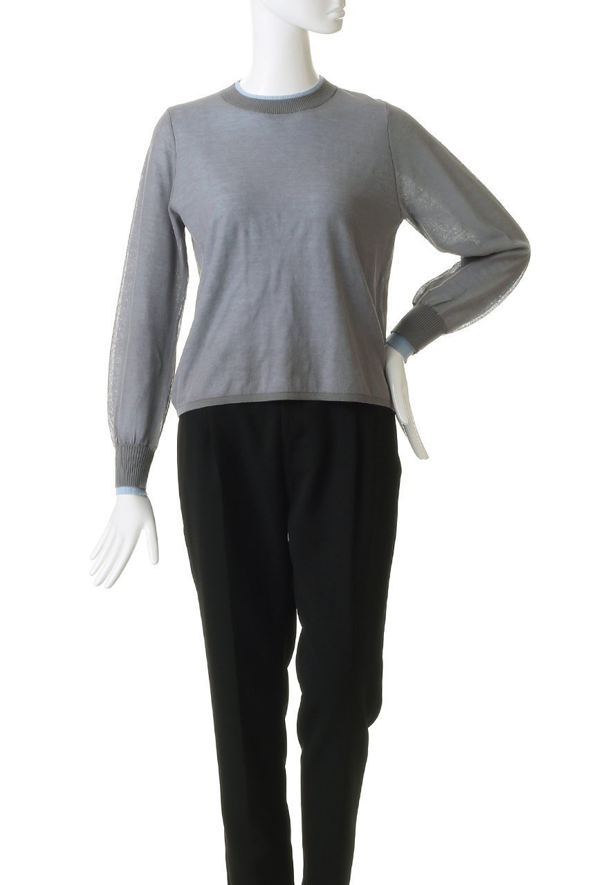 【ミディウミソリッド/MIDIUMISOLID】のsheer layered crew neck P/O プルオーバー 人気、トレンドファッション・服の通販 founy(ファニー) 　ファッション　Fashion　レディースファッション　Fashion for Women　トップス・カットソー　Cut & Sew Tops　ニット　Knit Tops & Sweaters　カジュアルプルオーバー・ニットトップス　Pullovers & Knit Tops / Casual Pullovers　2026年　2026　シアー　Sheer, See-Through　ジャケット　Jacket, Outerwear　トレンド　Trend, Trending Now　エレガント 上品　Elegant　夏　Summer　春　Spring　S/S・春夏　SS, Spring/Summer, Warm Season　other-2|ID: prp329100004848475 ipo3291000000036092439