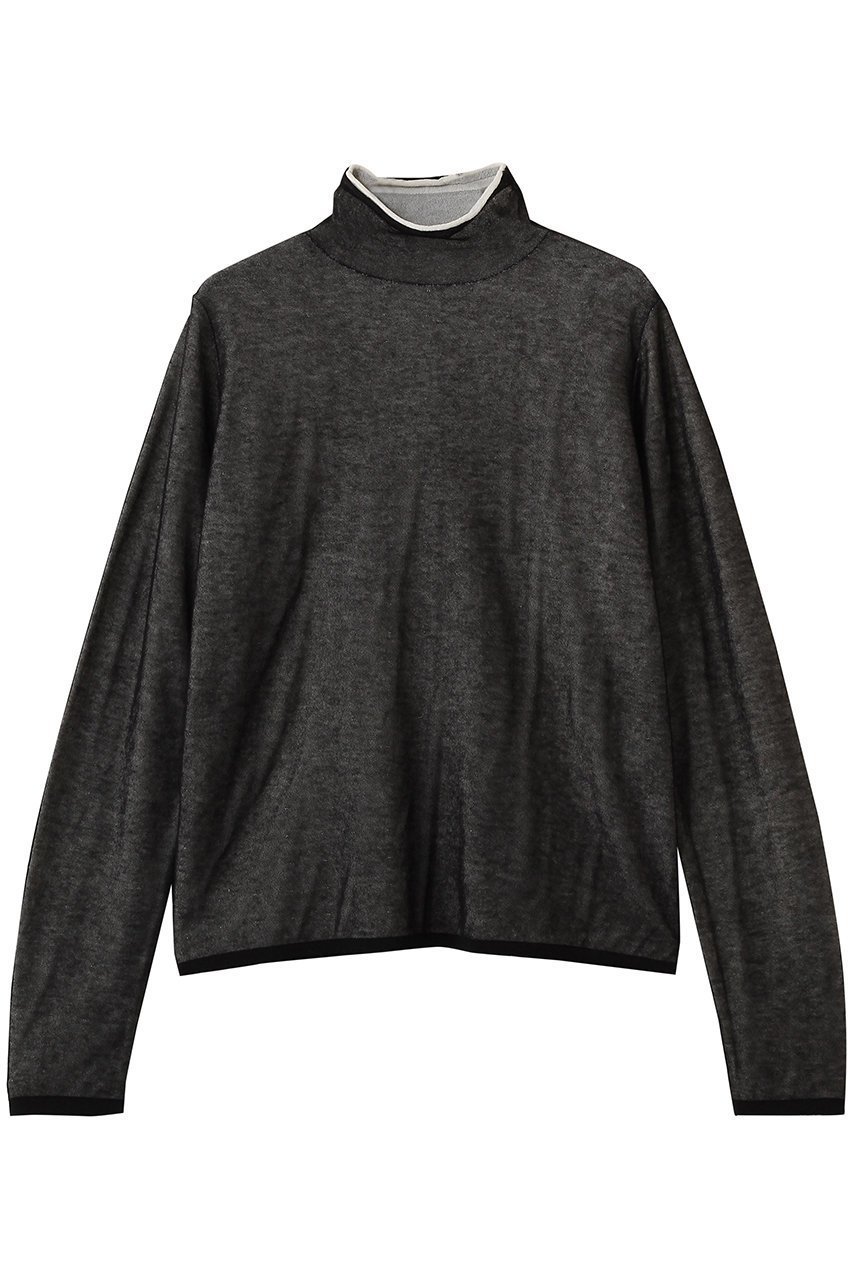 【ミディウミソリッド/MIDIUMISOLID】のsheer layered turtle neck P/O プルオーバー インテリア・キッズ・メンズ・レディースファッション・服の通販 founy(ファウニー) 　ファッション　Fashion　レディースファッション　Fashion for Women　トップス・カットソー　Cut & Sew Tops　ニット　Knit Tops & Sweaters　カジュアルプルオーバー・ニットトップス　Pullovers & Knit Tops / Casual Pullovers　コンパクト　Compact, Small Size　シアー　Sheer, See-Through　シンプル　Simple, Minimal　タートルネック　Turtleneck, High Neck　black|ID: prp329100004848476 ipo3291000000036929396
