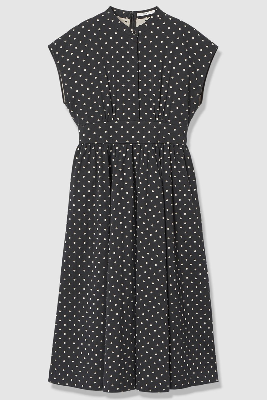 【アナイ/ANAYI】のモノトーンドットジャガードフレア ワンピース インテリア・キッズ・メンズ・レディースファッション・服の通販 founy(ファニー) 　ファッション　Fashion　レディースファッション　Fashion for Women　ワンピース　Dresses　チュニック　Tunic Tops & Dresses　2026年　2026　ジャカード／ジャガード　Jacquard, Woven Pattern　ストレッチ　Stretch, Stretchy Fabric　スリーブ　Sleeve, Long Sleeve / Short Sleeve　チュニック　Tunic, Long Top　ハーフ　Half, Half-Length　リラックス　Relax, Relaxed Fit　ロング　Long, Long-Length　夏　Summer　春　Spring　S/S・春夏　SS, Spring/Summer, Warm Season　軽量　Lightweight, Ultra Light　ブラック|ID: prp329100004848480 ipo3291000000035444557