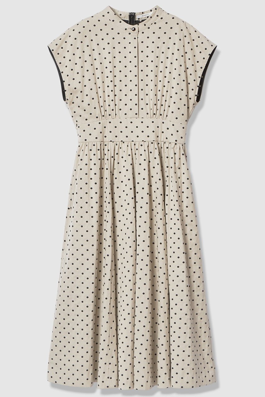 【アナイ/ANAYI】のモノトーンドットジャガードフレア ワンピース 人気、トレンドファッション・服の通販 founy(ファニー) 　ファッション　Fashion　レディースファッション　Fashion for Women　ワンピース　Dresses　チュニック　Tunic Tops & Dresses　2026年　2026　ジャカード／ジャガード　Jacquard, Woven Pattern　ストレッチ　Stretch, Stretchy Fabric　スリーブ　Sleeve, Long Sleeve / Short Sleeve　チュニック　Tunic, Long Top　ハーフ　Half, Half-Length　リラックス　Relax, Relaxed Fit　ロング　Long, Long-Length　夏　Summer　春　Spring　S/S・春夏　SS, Spring/Summer, Warm Season　軽量　Lightweight, Ultra Light　 other-1|ID: prp329100004848480 ipo3291000000035875485