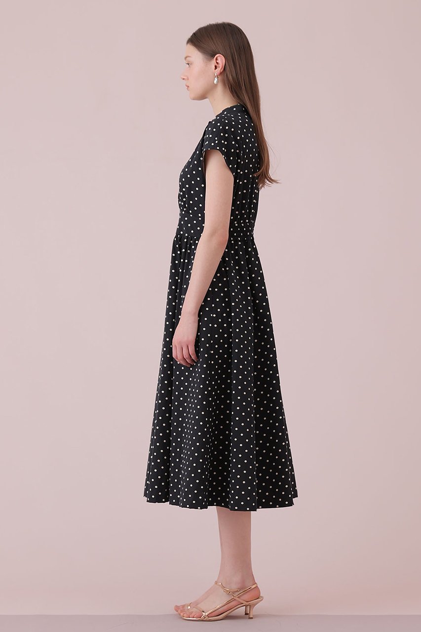 【アナイ/ANAYI】のモノトーンドットジャガードフレア ワンピース 人気、トレンドファッション・服の通販 founy(ファニー) 　ファッション　Fashion　レディースファッション　Fashion for Women　ワンピース　Dresses　チュニック　Tunic Tops & Dresses　2026年　2026　ジャカード／ジャガード　Jacquard, Woven Pattern　ストレッチ　Stretch, Stretchy Fabric　スリーブ　Sleeve, Long Sleeve / Short Sleeve　チュニック　Tunic, Long Top　ハーフ　Half, Half-Length　リラックス　Relax, Relaxed Fit　ロング　Long, Long-Length　夏　Summer　春　Spring　S/S・春夏　SS, Spring/Summer, Warm Season　軽量　Lightweight, Ultra Light　other-5|ID: prp329100004848480 ipo3291000000035875492