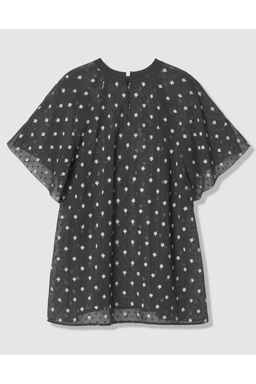 【アナイ/ANAYI】のフラワー刺繍ドットスリット ブラウス 人気、トレンドファッション・服の通販 founy(ファニー) 　ファッション　Fashion　レディースファッション　Fashion for Women　トップス・カットソー　Cut & Sew Tops　シャツ・ブラウス・オフィスカジュアル　Elegant Blouses & Button-Ups　2026年　2026　シアー　Sheer, See-Through　ショート　Short, Short Length　スリット　Slit, Slit Detail　スリーブ　Sleeve, Long Sleeve / Short Sleeve　ドット　Polka Dot, Dot Pattern　フェミニン　Feminine, Girly　フラワー　Flower, Floral　フレア　Flare, Flared　夏　Summer　春　Spring　S/S・春夏　SS, Spring/Summer, Warm Season　other-2|ID: prp329100004848482 ipo3291000000035444578