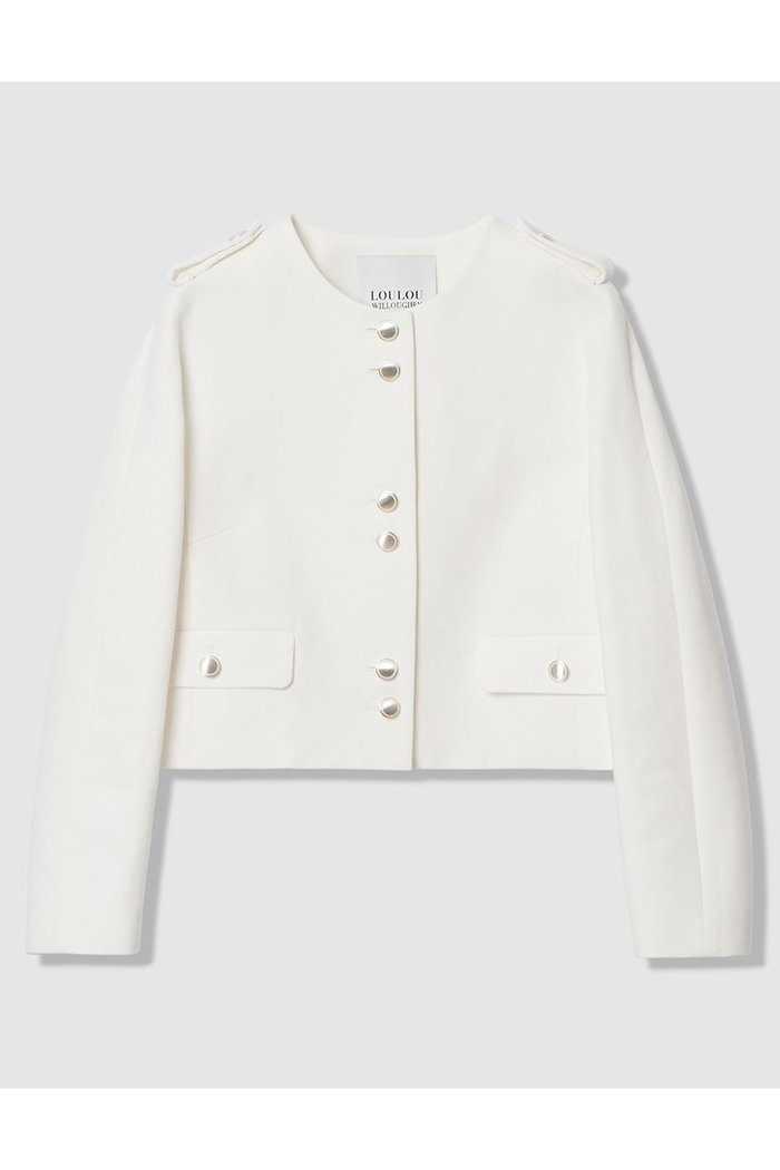 【アルアバイル/allureville】の【LOULOU WILLOUGHBY】コットンダブルクロスジャケット インテリア・キッズ・メンズ・レディースファッション・服の通販 founy(ファニー) https://founy.com/ ファッション Fashion レディースファッション Fashion for Women アウター Coat / Outerwear Collection レディースジャケット・軽アウター Jackets 2026年 2026 コンパクト Compact, Small Size シンプル Simple, Minimal ジャケット Jacket, Outerwear バランス Balance, Style Balance パターン Pattern, Design Print 夏 Summer 春 Spring S/S・春夏 SS, Spring/Summer, Warm Season |ID: prp329100004848484 ipo3291000000036092450