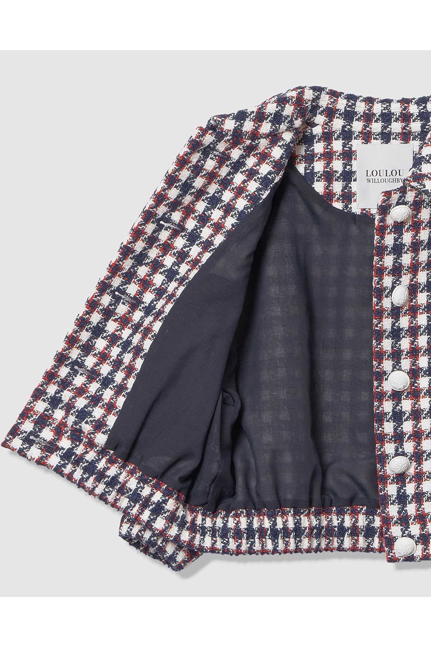 【アルアバイル/allureville】の【LOULOU WILLOUGHBY】トリコロールツイードブルゾン 人気、トレンドファッション・服の通販 founy(ファニー) 　ファッション　Fashion　レディースファッション　Fashion for Women　アウター　Coat / Outerwear Collection　レディースジャケット・軽アウター　Jackets　ブルゾンジャケット・スポーティアウター　Blouson Jackets　2026年　2026　コンパクト　Compact, Small Size　ジャケット　Jacket, Outerwear　チェック　Check, Plaid, Tartan　ツイード　Twill, Twill Weave　バランス　Balance, Style Balance　ブルゾン　Blouson, Bomber Jacket　夏　Summer　春　Spring　S/S・春夏　SS, Spring/Summer, Warm Season　other-5|ID: prp329100004848486 ipo3291000000036092469
