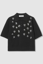 【アルアバイル/allureville】の【LOULOU WILLOUGHBY】フラワービジューポロ ブラック|ID: prp329100004848487 ipo3291000000035444612