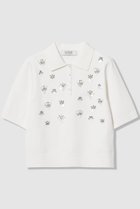 【アルアバイル/allureville】の【LOULOU WILLOUGHBY】フラワービジューポロ オフホワイト|ID: prp329100004848487 ipo3291000000035875526