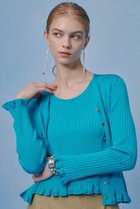 【アルアバイル/allureville】の【LOULOU WILLOUGHBY】ワイドリブヘムフリルタンク グリーン|ID: prp329100004848489 ipo3291000000035875539