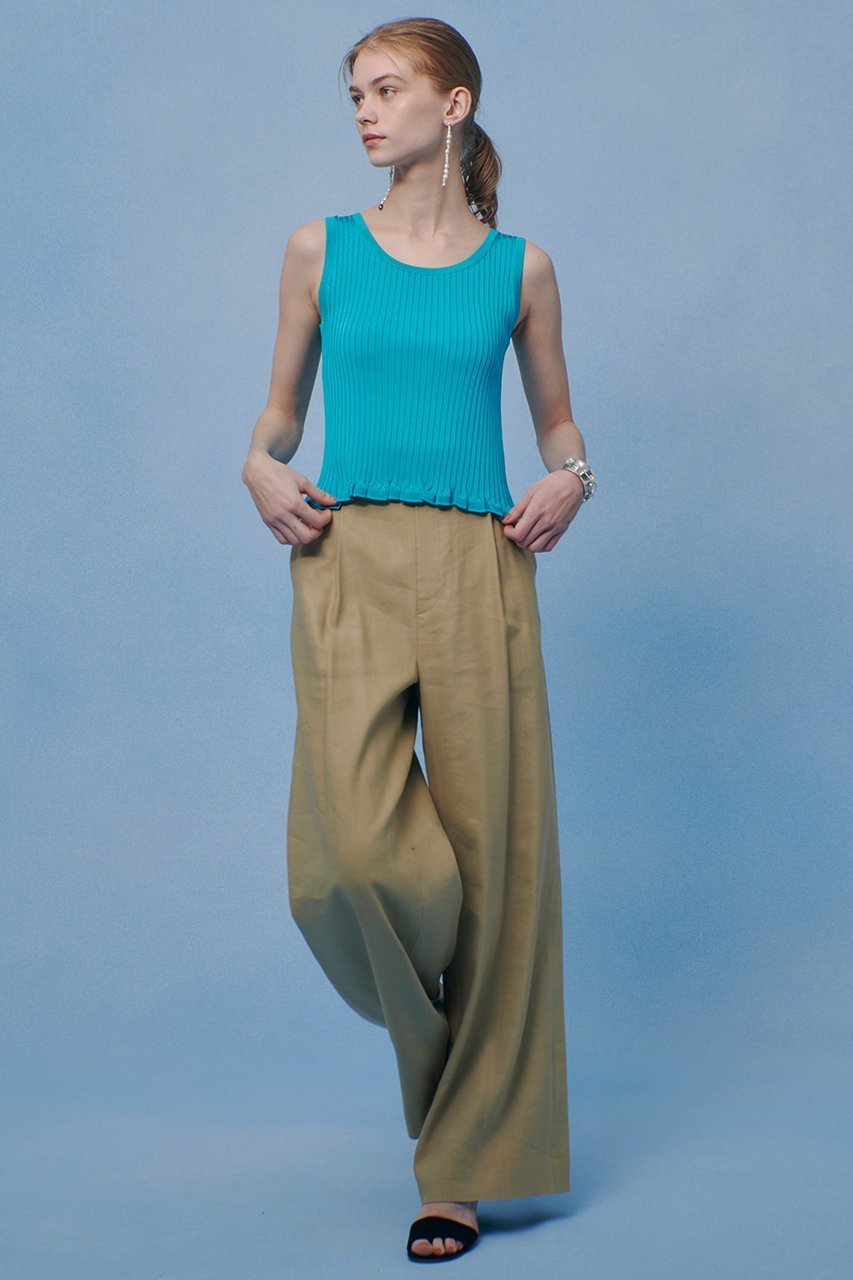 【アルアバイル/allureville】の【LOULOU WILLOUGHBY】ワイドリブヘムフリルタンク 人気、トレンドファッション・服の通販 founy(ファニー) 　ファッション　Fashion　レディースファッション　Fashion for Women　トップス・カットソー　Cut & Sew Tops　ニット　Knit Tops & Sweaters　カジュアルプルオーバー・ニットトップス　Pullovers & Knit Tops / Casual Pullovers　2026年　2026　アンサンブル　Ensemble Set　インナー　Innerwear　カーディガン　Cardigan, Knitwear　ジャケット　Jacket, Outerwear　フリル　Frill, Ruffle　ベーシック　Basic, Essential　エレガント 上品　Elegant　夏　Summer　春　Spring　S/S・春夏　SS, Spring/Summer, Warm Season　other-2|ID: prp329100004848489 ipo3291000000035875540