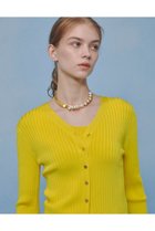 【アルアバイル/allureville】の【LOULOU WILLOUGHBY】ワイドリブヘムフリルカーディガン イエロー|ID: prp329100004848490 ipo3291000000036929519