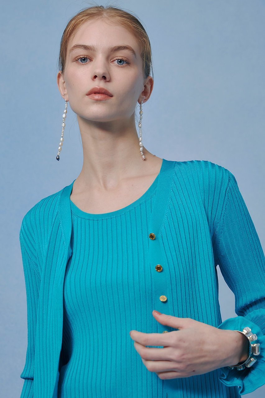 【アルアバイル/allureville】の【LOULOU WILLOUGHBY】ワイドリブヘムフリルカーディガン インテリア・キッズ・メンズ・レディースファッション・服の通販 founy(ファニー) 　ファッション　Fashion　レディースファッション　Fashion for Women　トップス・カットソー　Cut & Sew Tops　ニット　Knit Tops & Sweaters　カーディガン・羽織り　Layered Style Cardigans　おすすめ　Recommended / Our Picks　エレガント 上品　Elegant　カーディガン　Cardigan, Knitwear　フリル　Frill, Ruffle　ベーシック　Basic, Essential　ワイドリブ　Wide Rib, Wide Ribbed Knit　グリーン|ID: prp329100004848490 ipo3291000000036929521