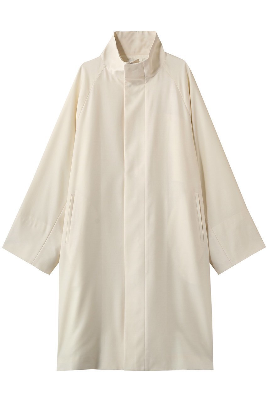 【セアン/SCEARN】のWOOL SILK コート インテリア・キッズ・メンズ・レディースファッション・服の通販 founy(ファウニー) 　ファッション　Fashion　レディースファッション　Fashion for Women　アウター　Coat / Outerwear Collection　コート・ロングコート・ピーコート　Long Coats, Peacoats & More　シルク　Silk, 100% Silk　ハイネック　High Neck, Mock Neck　モダン　Modern, Contemporary　ロング　Long, Long-Length　エレガント 上品　Elegant　Ecru|ID: prp329100004848498 ipo3291000000036929616