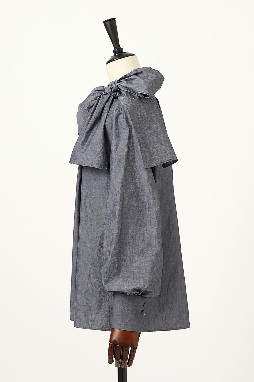 【オーヴィル/EAUVIRE】のシャンブレーボウタイブラウス 人気、トレンドファッション・服の通販 founy(ファニー) 　ファッション　Fashion　レディースファッション　Fashion for Women　トップス・カットソー　Cut & Sew Tops　シャツ・ブラウス・オフィスカジュアル　Elegant Blouses & Button-Ups　2026年　2026　アシンメトリー　Asymmetrical Style　ジャケット　Jacket, Outerwear　スリーブ　Sleeve, Long Sleeve / Short Sleeve　ドレープ　Drape, Draping Fabric　ロング　Long, Long-Length　夏　Summer　春　Spring　S/S・春夏　SS, Spring/Summer, Warm Season　other-2|ID: prp329100004848501 ipo3291000000035444725