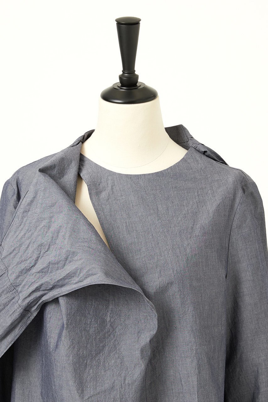 【オーヴィル/EAUVIRE】のシャンブレーボウタイブラウス 人気、トレンドファッション・服の通販 founy(ファニー) 　ファッション　Fashion　レディースファッション　Fashion for Women　トップス・カットソー　Cut & Sew Tops　シャツ・ブラウス・オフィスカジュアル　Elegant Blouses & Button-Ups　2026年　2026　アシンメトリー　Asymmetrical Style　ジャケット　Jacket, Outerwear　スリーブ　Sleeve, Long Sleeve / Short Sleeve　ドレープ　Drape, Draping Fabric　ロング　Long, Long-Length　夏　Summer　春　Spring　S/S・春夏　SS, Spring/Summer, Warm Season　other-7|ID: prp329100004848501 ipo3291000000035444730