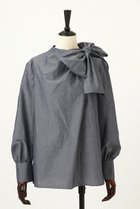 【オーヴィル/EAUVIRE】のシャンブレーボウタイブラウス ネイビー|ID: prp329100004848501 ipo3291000000036092578