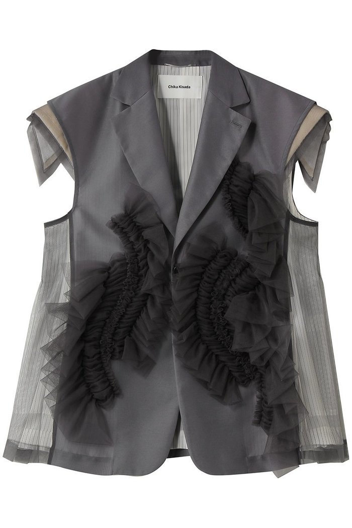 【チカ キサダ/CHIKA KISADA】のチュール デザイン ジレ インテリア・キッズ・メンズ・レディースファッション・服の通販 founy(ファニー) https://founy.com/ ファッション Fashion レディースファッション Fashion for Women アウター Coat / Outerwear Collection レディースジャケット・軽アウター Jackets 2026年 2026 カットソー Cut and Sewn Top シンプル Simple, Minimal ジャケット Jacket, Outerwear チュール Tulip, Tulip Motif ドレス Dress, One-Piece フィット Fit, Slim Fit フォーマル Formal, Dressy ベスト Vest, Waistcoat 夏 Summer 春 Spring S/S・春夏 SS, Spring/Summer, Warm Season |ID: prp329100004848502 ipo3291000000035444732