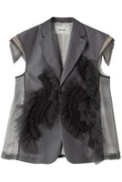 【チカ キサダ/CHIKA KISADA】のチュール デザイン ジレ 人気、トレンドファッション・服の通販 founy(ファニー) ファッション Fashion レディースファッション Fashion for Women アウター Coat / Outerwear Collection レディースジャケット・軽アウター Jackets 2026年 2026 カットソー Cut and Sewn Top シンプル Simple, Minimal ジャケット Jacket, Outerwear チュール Tulip, Tulip Motif ドレス Dress, One-Piece フィット Fit, Slim Fit フォーマル Formal, Dressy ベスト Vest, Waistcoat 夏 Summer 春 Spring S/S・春夏 SS, Spring/Summer, Warm Season |ID:prp329100004848502