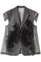【チカ キサダ/CHIKA KISADA】のチュール デザイン ジレ 人気、トレンドファッション・服の通販 founy(ファニー) ファッション Fashion レディースファッション Fashion for Women アウター Coat / Outerwear Collection レディースジャケット・軽アウター Jackets 2026年 2026 カットソー Cut and Sewn Top シンプル Simple, Minimal ジャケット Jacket, Outerwear チュール Tulip, Tulip Motif ドレス Dress, One-Piece フィット Fit, Slim Fit フォーマル Formal, Dressy ベスト Vest, Waistcoat 夏 Summer 春 Spring S/S・春夏 SS, Spring/Summer, Warm Season thumbnail グレー|ID: prp329100004848502 ipo3291000000035444733