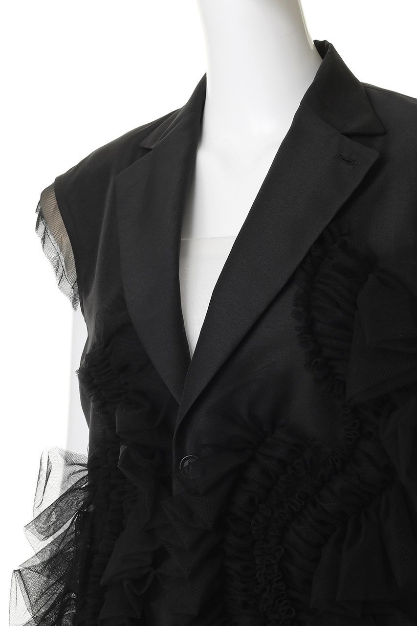 【チカ キサダ/CHIKA KISADA】のチュール デザイン ジレ 人気、トレンドファッション・服の通販 founy(ファニー) 　ファッション　Fashion　レディースファッション　Fashion for Women　アウター　Coat / Outerwear Collection　レディースジャケット・軽アウター　Jackets　2026年　2026　カットソー　Cut and Sewn Top　シンプル　Simple, Minimal　ジャケット　Jacket, Outerwear　チュール　Tulip, Tulip Motif　ドレス　Dress, One-Piece　フィット　Fit, Slim Fit　フォーマル　Formal, Dressy　ベスト　Vest, Waistcoat　夏　Summer　春　Spring　S/S・春夏　SS, Spring/Summer, Warm Season　other-5|ID: prp329100004848502 ipo3291000000035503126