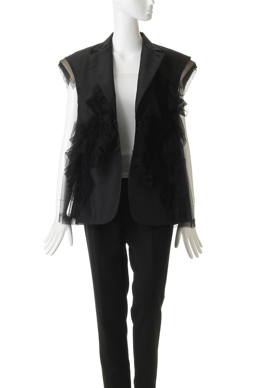 【チカ キサダ/CHIKA KISADA】のチュール デザイン ジレ 人気、トレンドファッション・服の通販 founy(ファニー) 　ファッション　Fashion　レディースファッション　Fashion for Women　アウター　Coat / Outerwear Collection　レディースジャケット・軽アウター　Jackets　2026年　2026　カットソー　Cut and Sewn Top　シンプル　Simple, Minimal　ジャケット　Jacket, Outerwear　チュール　Tulip, Tulip Motif　ドレス　Dress, One-Piece　フィット　Fit, Slim Fit　フォーマル　Formal, Dressy　ベスト　Vest, Waistcoat　夏　Summer　春　Spring　S/S・春夏　SS, Spring/Summer, Warm Season　other-8|ID: prp329100004848502 ipo3291000000035503130