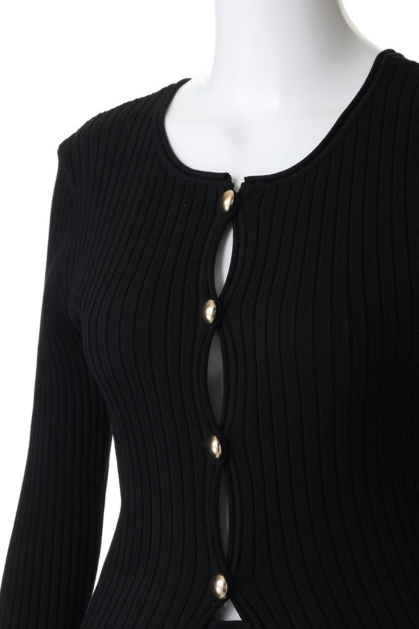 【クラネ/CLANE】のW FACE GOLD BUTTON KNIT TOPS ニット/セーター 大人の最旬トレンドファッション＆コーディネート founy(ファウニー) 　ファッション　Fashion　レディースファッション　Fashion for Women　トップス・カットソー　Cut & Sew Tops　ニット　Knit Tops & Sweaters　カーディガン・羽織り　Layered Style Cardigans　カーディガン　Cardigan, Knitwear　セーター　Sweater, Knitwear　デニム　Denim, Jeans Material　フレア　Flare, Flared　リュクス　Luxury, Elegant, High-End, Chic　other-5|ID: prp329100004848505 ipo3291000000036685349