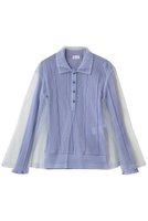 【チカ キサダ/CHIKA KISADA】のチュール レイヤー ポロニット 人気、トレンドファッション・服の通販 founy(ファニー) ファッション Fashion レディースファッション Fashion for Women トップス・カットソー Cut & Sew Tops ニット Knit Tops & Sweaters シャツ・ブラウス・オフィスカジュアル Elegant Blouses & Button-Ups ロングTシャツ・Tシャツ Longline T-Shirts & Tees カットソー・ベーシックTシャツ Cut-and-Sewn Tops / Stretch Tees & Basics 2026年 2026 スポーティ Sporty, Casual Athletic スリット Slit, Slit Detail スリーブ Sleeve, Long Sleeve / Short Sleeve チュール Tulip, Tulip Motif デニム Denim, Jeans Material ロング Long, Long-Length エレガント 上品 Elegant 夏 Summer 春 Spring S/S・春夏 SS, Spring/Summer, Warm Season |ID:prp329100004848513