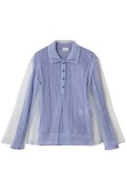 【チカ キサダ/CHIKA KISADA】のチュール レイヤー ポロニット 人気、トレンドファッション・服の通販 founy(ファニー) ファッション Fashion レディースファッション Fashion for Women トップス・カットソー Cut & Sew Tops ニット Knit Tops & Sweaters シャツ・ブラウス・オフィスカジュアル Elegant Blouses & Button-Ups ロングTシャツ・Tシャツ Longline T-Shirts & Tees カットソー・ベーシックTシャツ Cut-and-Sewn Tops / Stretch Tees & Basics 2026年 2026 スポーティ Sporty, Casual Athletic スリット Slit, Slit Detail スリーブ Sleeve, Long Sleeve / Short Sleeve チュール Tulip, Tulip Motif デニム Denim, Jeans Material ロング Long, Long-Length エレガント 上品 Elegant 夏 Summer 春 Spring S/S・春夏 SS, Spring/Summer, Warm Season thumbnail ブルー|ID: prp329100004848513 ipo3291000000035444841