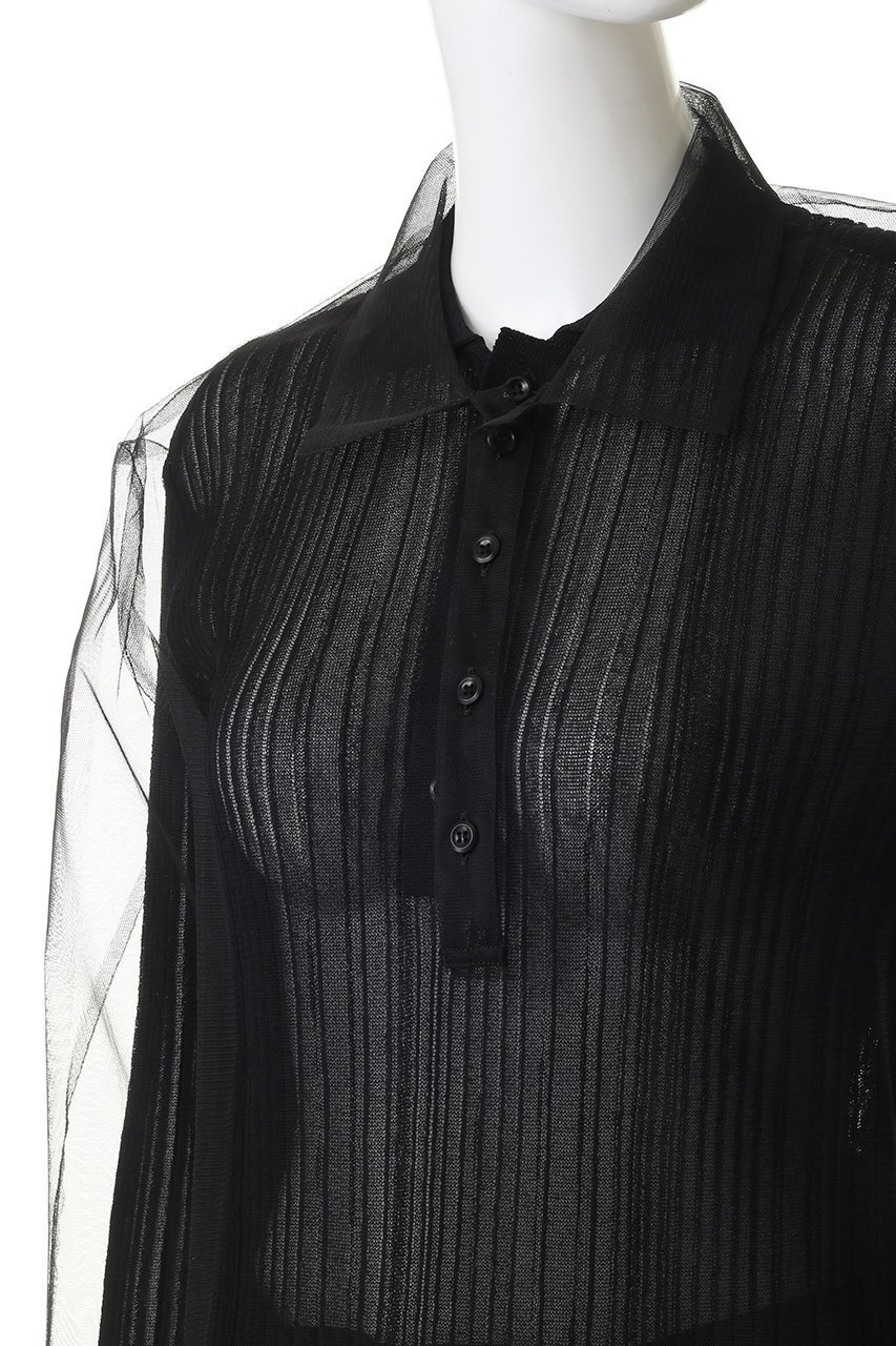 【チカ キサダ/CHIKA KISADA】のチュール レイヤー ポロニット 人気、トレンドファッション・服の通販 founy(ファニー) ファッション Fashion レディースファッション Fashion for Women トップス・カットソー Cut & Sew Tops ニット Knit Tops & Sweaters シャツ・ブラウス・オフィスカジュアル Elegant Blouses & Button-Ups ロングTシャツ・Tシャツ Longline T-Shirts & Tees カットソー・ベーシックTシャツ Cut-and-Sewn Tops / Stretch Tees & Basics 2026年 2026 スポーティ Sporty, Casual Athletic スリット Slit, Slit Detail スリーブ Sleeve, Long Sleeve / Short Sleeve チュール Tulip, Tulip Motif デニム Denim, Jeans Material ロング Long, Long-Length エレガント 上品 Elegant 夏 Summer 春 Spring S/S・春夏 SS, Spring/Summer, Warm Season other-5|ID: prp329100004848513 ipo3291000000035444846