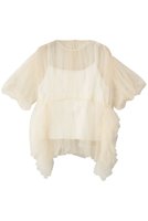 【チカ キサダ/CHIKA KISADA】のエアリー チュール ブラウス 人気、トレンドファッション・服の通販 founy(ファニー) ファッション Fashion レディースファッション Fashion for Women トップス・カットソー Cut & Sew Tops シャツ・ブラウス・オフィスカジュアル Elegant Blouses & Button-Ups 2026年 2026 エアリー Airy Texture ショート Short, Short Length スリーブ Sleeve, Long Sleeve / Short Sleeve チュール Tulip, Tulip Motif モダン Modern, Contemporary 夏 Summer 春 Spring S/S・春夏 SS, Spring/Summer, Warm Season |ID:prp329100004848514