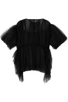 【チカ キサダ/CHIKA KISADA】のエアリー チュール ブラウス 人気、トレンドファッション・服の通販 founy(ファニー) ファッション Fashion レディースファッション Fashion for Women トップス・カットソー Cut & Sew Tops シャツ・ブラウス・オフィスカジュアル Elegant Blouses & Button-Ups 2026年 2026 エアリー Airy Texture ショート Short, Short Length スリーブ Sleeve, Long Sleeve / Short Sleeve チュール Tulip, Tulip Motif モダン Modern, Contemporary 夏 Summer 春 Spring S/S・春夏 SS, Spring/Summer, Warm Season thumbnail ブラック|ID: prp329100004848514 ipo3291000000035444850