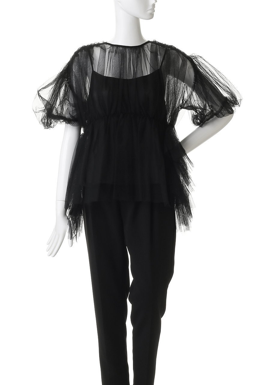 【チカ キサダ/CHIKA KISADA】のエアリー チュール ブラウス 人気、トレンドファッション・服の通販 founy(ファニー) 　ファッション　Fashion　レディースファッション　Fashion for Women　トップス・カットソー　Cut & Sew Tops　シャツ・ブラウス・オフィスカジュアル　Elegant Blouses & Button-Ups　2026年　2026　エアリー　Airy Texture　ショート　Short, Short Length　スリーブ　Sleeve, Long Sleeve / Short Sleeve　チュール　Tulip, Tulip Motif　モダン　Modern, Contemporary　夏　Summer　春　Spring　S/S・春夏　SS, Spring/Summer, Warm Season　other-2|ID: prp329100004848514 ipo3291000000035444851