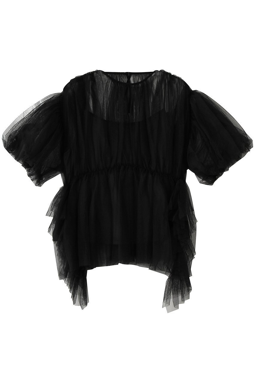 【チカ キサダ/CHIKA KISADA】のエアリー チュール ブラウス インテリア・キッズ・メンズ・レディースファッション・服の通販 founy(ファニー) ファッション Fashion レディースファッション Fashion for Women トップス・カットソー Cut & Sew Tops シャツ・ブラウス・オフィスカジュアル Elegant Blouses & Button-Ups 2026年 2026 エアリー Airy Texture ショート Short, Short Length スリーブ Sleeve, Long Sleeve / Short Sleeve チュール Tulip, Tulip Motif モダン Modern, Contemporary 夏 Summer 春 Spring S/S・春夏 SS, Spring/Summer, Warm Season ブラック|ID: prp329100004848514 ipo3291000000035875715