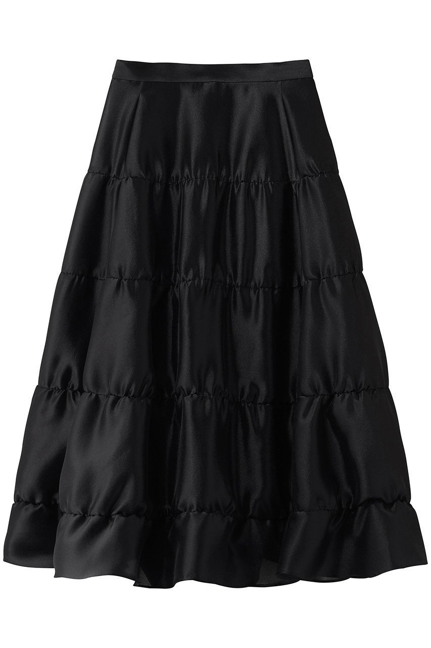 【ウィムガゼット/Whim Gazette】のシアーボリュームスカート インテリア・キッズ・メンズ・レディースファッション・服の通販 founy(ファニー) 　ファッション　Fashion　レディースファッション　Fashion for Women　スカート　Skirts　ロングスカート　Long Skirts / Maxi & Midi Skirts　オーガンジー　Organza Fabric　シルク　Silk, 100% Silk　シンプル　Simple, Minimal　ティアードスカート　Tiered Skirt, Flounced Skirt　ロング　Long, Long-Length　エレガント 上品　Elegant　ブラック|ID: prp329100004849074 ipo3291000000036142862