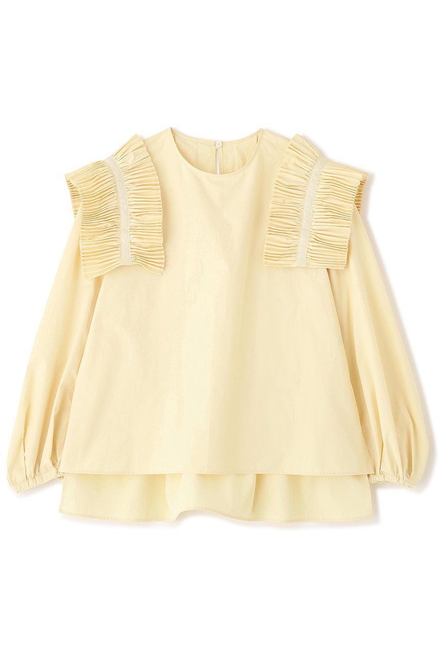 【アドーア/ADORE】のクレストプリーツタイプライターブラウス インテリア・キッズ・メンズ・レディースファッション・服の通販 founy(ファニー) 　ファッション　Fashion　レディースファッション　Fashion for Women　トップス・カットソー　Cut & Sew Tops　シャツ・ブラウス・オフィスカジュアル　Elegant Blouses & Button-Ups　2026年　2026　スリーブ　Sleeve, Long Sleeve / Short Sleeve　タフタ　Taffeta, Structured Fabric　プリーツ　Pleats, Pleated　ボトム　Bottoms, Lower Wear　ミックス　Mix, Mixed Style　ロング　Long, Long-Length　夏　Summer　春　Spring　S/S・春夏　SS, Spring/Summer, Warm Season　イエロー|ID: prp329100004849097 ipo3291000000035853073