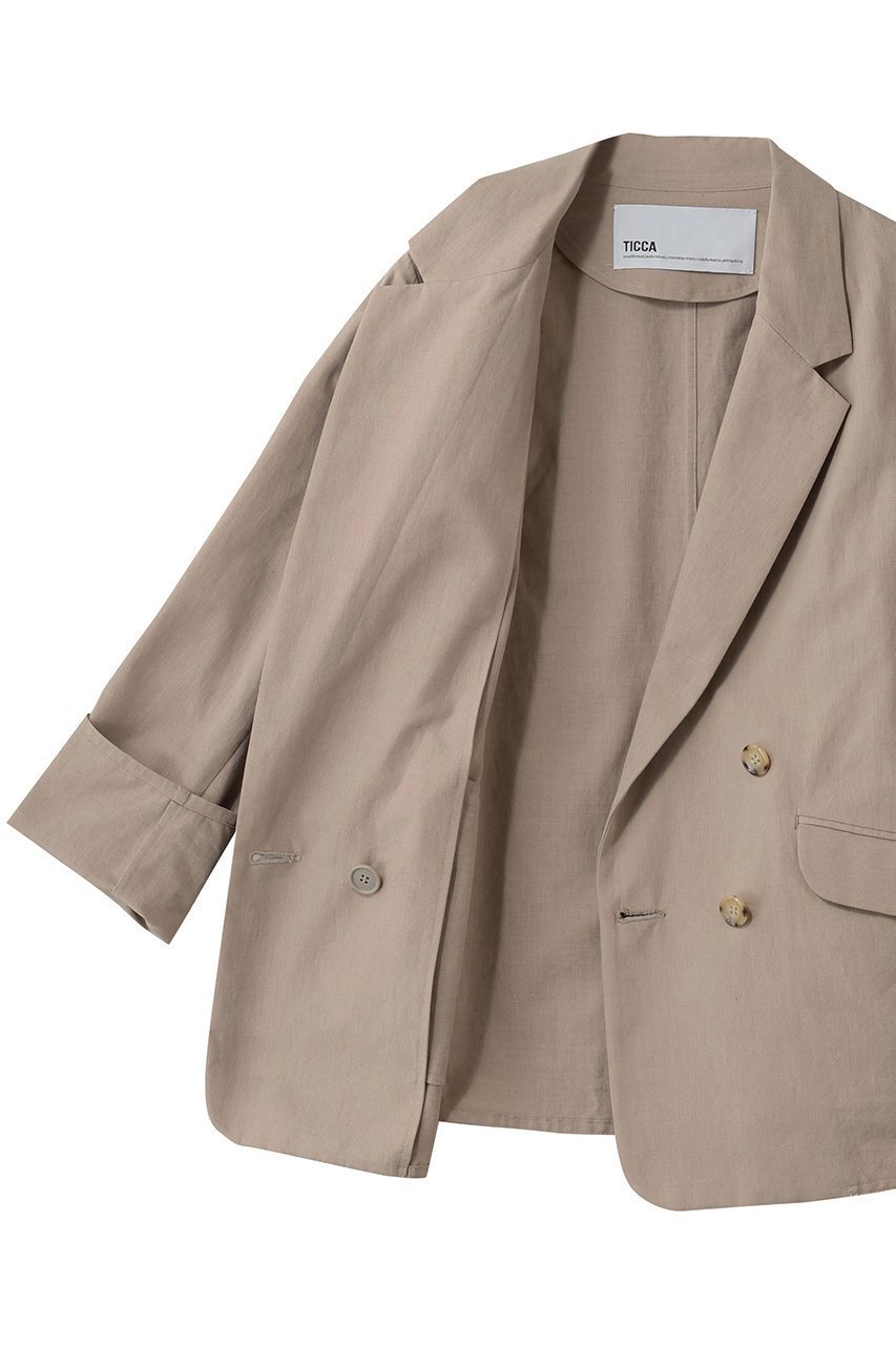 【ティッカ/TICCA】のコットンシルクラミーダブルジャケット 人気、トレンドファッション・服の通販 founy(ファニー) 　ファッション　Fashion　レディースファッション　Fashion for Women　アウター　Coat / Outerwear Collection　レディースジャケット・軽アウター　Jackets　シルク　Silk, 100% Silk　ジャケット　Jacket, Outerwear　ダブル　Double, Double-Breasted　フォーマル　Formal, Dressy　エレガント 上品　Elegant　other-6|ID: prp329100004849113 ipo3291000000035944950