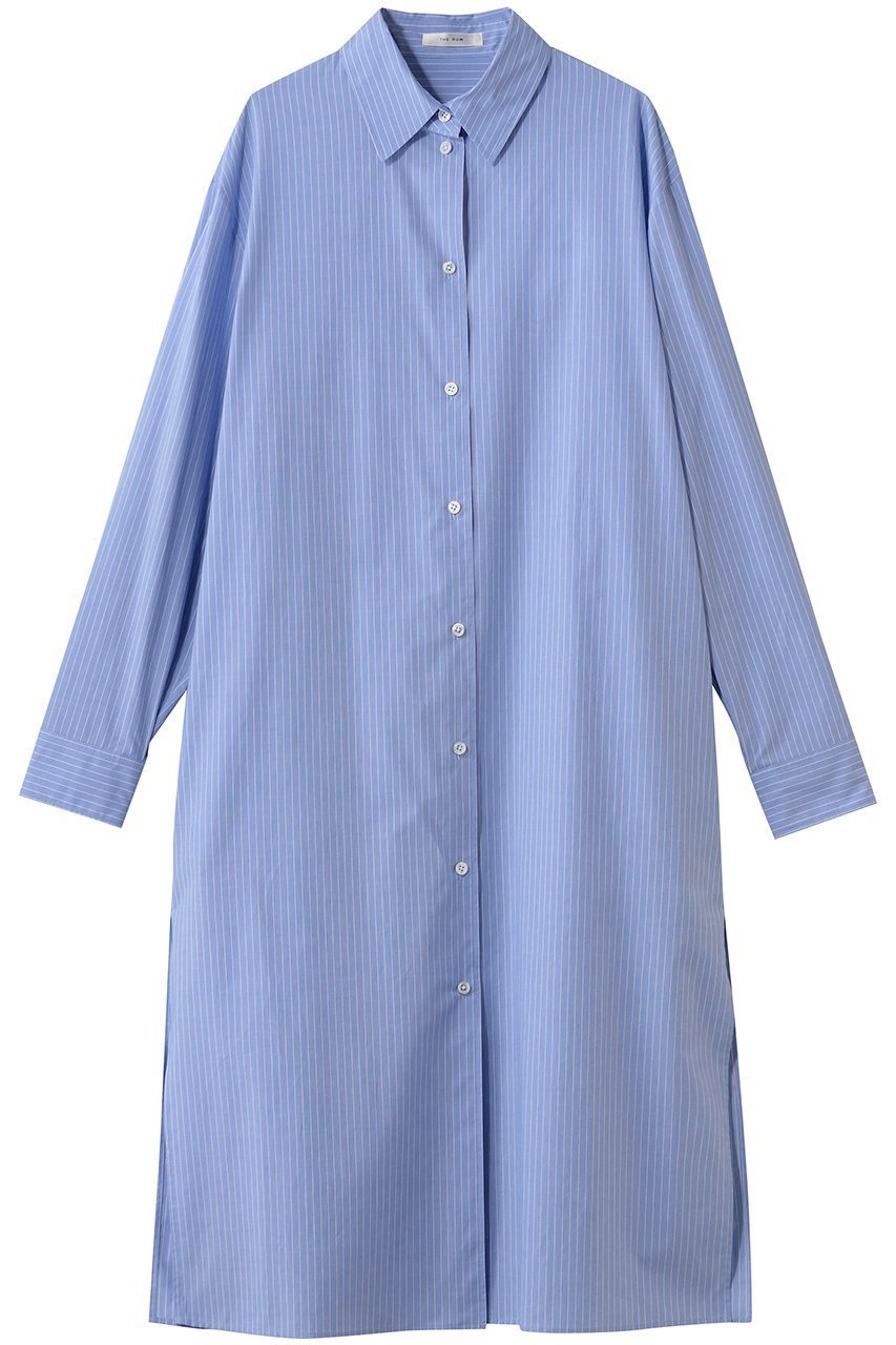 【ザ ロウ/THE ROW】のCHIHIRO DRESS インテリア・キッズ・メンズ・レディースファッション・服の通販 founy(ファニー) 　ファッション　Fashion　レディースファッション　Fashion for Women　ワンピース　Dresses　フォーマル・パーティードレス・結婚式用ドレス　Elegant & Casual Dresses　チュニック　Tunic Tops & Dresses　ストライプ　Stripe, Striped Pattern　スリット　Slit, Slit Detail　チュニック　Tunic, Long Top　ドレス　Dress, One-Piece　羽織　Haori, Light Jacket　ブルー/ホワイト|ID: prp329100004849119 ipo3291000000035944954