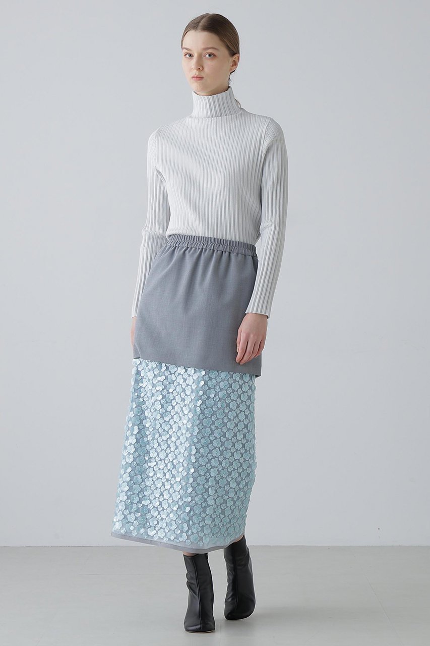 【アドーア/ADORE】のフラワーシークインスカート 人気、トレンドファッション・服の通販 founy(ファニー) 　ファッション　Fashion　レディースファッション　Fashion for Women　スカート　Skirts　ロングスカート　Long Skirts / Maxi & Midi Skirts　2026年　2026　おすすめ　Recommended / Our Picks　コンビ　Combo, Combination Style　ストレッチ　Stretch, Stretchy Fabric　ストレート　Straight, Straight Cut　スパンコール　Sequins, Sequin Embellishment　セットアップ　Set-Up, Coordinated Outfit　チュール　Tulip, Tulip Motif　モチーフ　Motif, Design Theme　ロング　Long, Long-Length　夏　Summer　春　Spring　S/S・春夏　SS, Spring/Summer, Warm Season　無地　Plain, Solid Color　 other-1|ID: prp329100004849145 ipo3291000000035470037