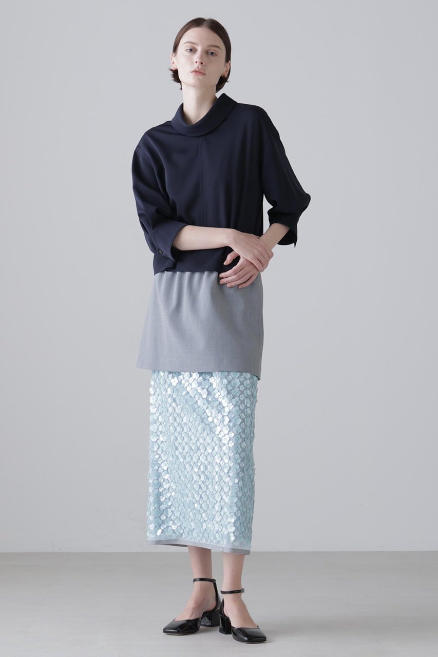 【アドーア/ADORE】のフラワーシークインスカート 人気、トレンドファッション・服の通販 founy(ファニー) 　ファッション　Fashion　レディースファッション　Fashion for Women　スカート　Skirts　ロングスカート　Long Skirts / Maxi & Midi Skirts　2026年　2026　おすすめ　Recommended / Our Picks　コンビ　Combo, Combination Style　ストレッチ　Stretch, Stretchy Fabric　ストレート　Straight, Straight Cut　スパンコール　Sequins, Sequin Embellishment　セットアップ　Set-Up, Coordinated Outfit　チュール　Tulip, Tulip Motif　モチーフ　Motif, Design Theme　ロング　Long, Long-Length　夏　Summer　春　Spring　S/S・春夏　SS, Spring/Summer, Warm Season　無地　Plain, Solid Color　other-3|ID: prp329100004849145 ipo3291000000035470040