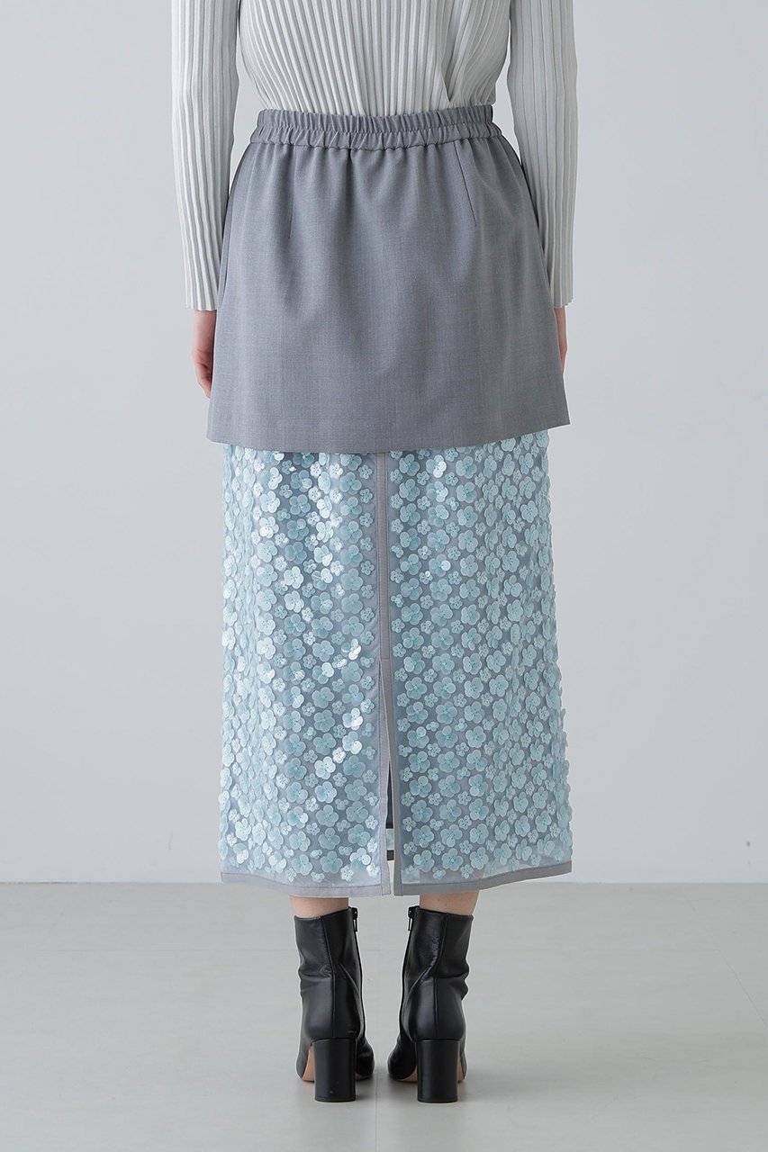 【アドーア/ADORE】のフラワーシークインスカート 人気、トレンドファッション・服の通販 founy(ファニー) 　ファッション　Fashion　レディースファッション　Fashion for Women　スカート　Skirts　ロングスカート　Long Skirts / Maxi & Midi Skirts　2026年　2026　おすすめ　Recommended / Our Picks　コンビ　Combo, Combination Style　ストレッチ　Stretch, Stretchy Fabric　ストレート　Straight, Straight Cut　スパンコール　Sequins, Sequin Embellishment　セットアップ　Set-Up, Coordinated Outfit　チュール　Tulip, Tulip Motif　モチーフ　Motif, Design Theme　ロング　Long, Long-Length　夏　Summer　春　Spring　S/S・春夏　SS, Spring/Summer, Warm Season　無地　Plain, Solid Color　other-6|ID: prp329100004849145 ipo3291000000035470043