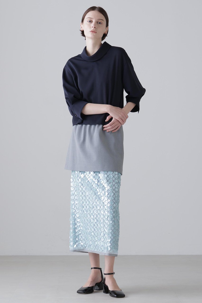 【アドーア/ADORE】のフラワーシークインスカート 大人の最旬トレンドファッション＆コーディネート founy(ファウニー) 　ファッション　Fashion　レディースファッション　Fashion for Women　スカート　Skirts　ロングスカート　Long Skirts / Maxi & Midi Skirts　おすすめ　Recommended / Our Picks　コンビ　Combo, Combination Style　ストレッチ　Stretch, Stretchy Fabric　ストレート　Straight, Straight Cut　スパンコール　Sequins, Sequin Embellishment　セットアップ　Set-Up, Coordinated Outfit　チュール　Tulip, Tulip Motif　モチーフ　Motif, Design Theme　ロング　Long, Long-Length　無地　Plain, Solid Color　other-4|ID: prp329100004849145 ipo3291000000036781341