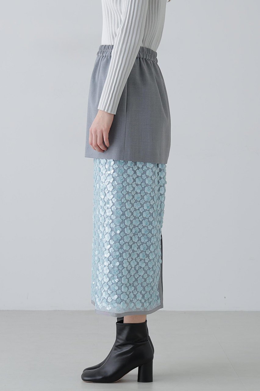 【アドーア/ADORE】のフラワーシークインスカート 大人の最旬トレンドファッション＆コーディネート founy(ファウニー) 　ファッション　Fashion　レディースファッション　Fashion for Women　スカート　Skirts　ロングスカート　Long Skirts / Maxi & Midi Skirts　おすすめ　Recommended / Our Picks　コンビ　Combo, Combination Style　ストレッチ　Stretch, Stretchy Fabric　ストレート　Straight, Straight Cut　スパンコール　Sequins, Sequin Embellishment　セットアップ　Set-Up, Coordinated Outfit　チュール　Tulip, Tulip Motif　モチーフ　Motif, Design Theme　ロング　Long, Long-Length　無地　Plain, Solid Color　other-6|ID: prp329100004849145 ipo3291000000036781343