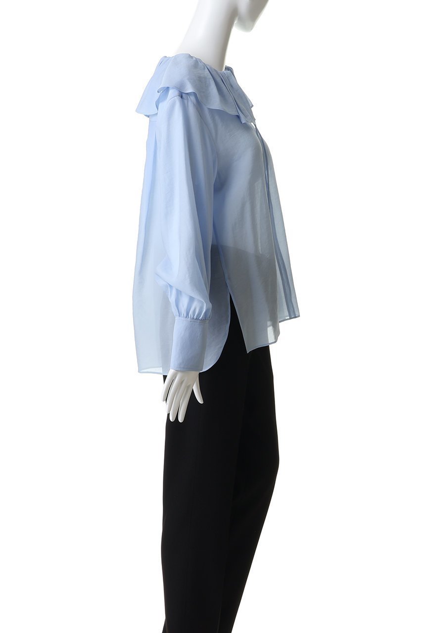 【デパリエ/DEPAREILLE】のシルキーラッフルブラウス 人気、トレンドファッション・服の通販 founy(ファニー) 　ファッション　Fashion　レディースファッション　Fashion for Women　トップス・カットソー　Cut & Sew Tops　シャツ・ブラウス・オフィスカジュアル　Elegant Blouses & Button-Ups　なめらか　Smooth, Silky Texture　インナー　Innerwear　ジャケット　Jacket, Outerwear　スリーブ　Sleeve, Long Sleeve / Short Sleeve　ラッフル　Ruffle, Frill　ロング　Long, Long-Length　エレガント 上品　Elegant　other-3|ID: prp329100004849153 ipo3291000000035853687