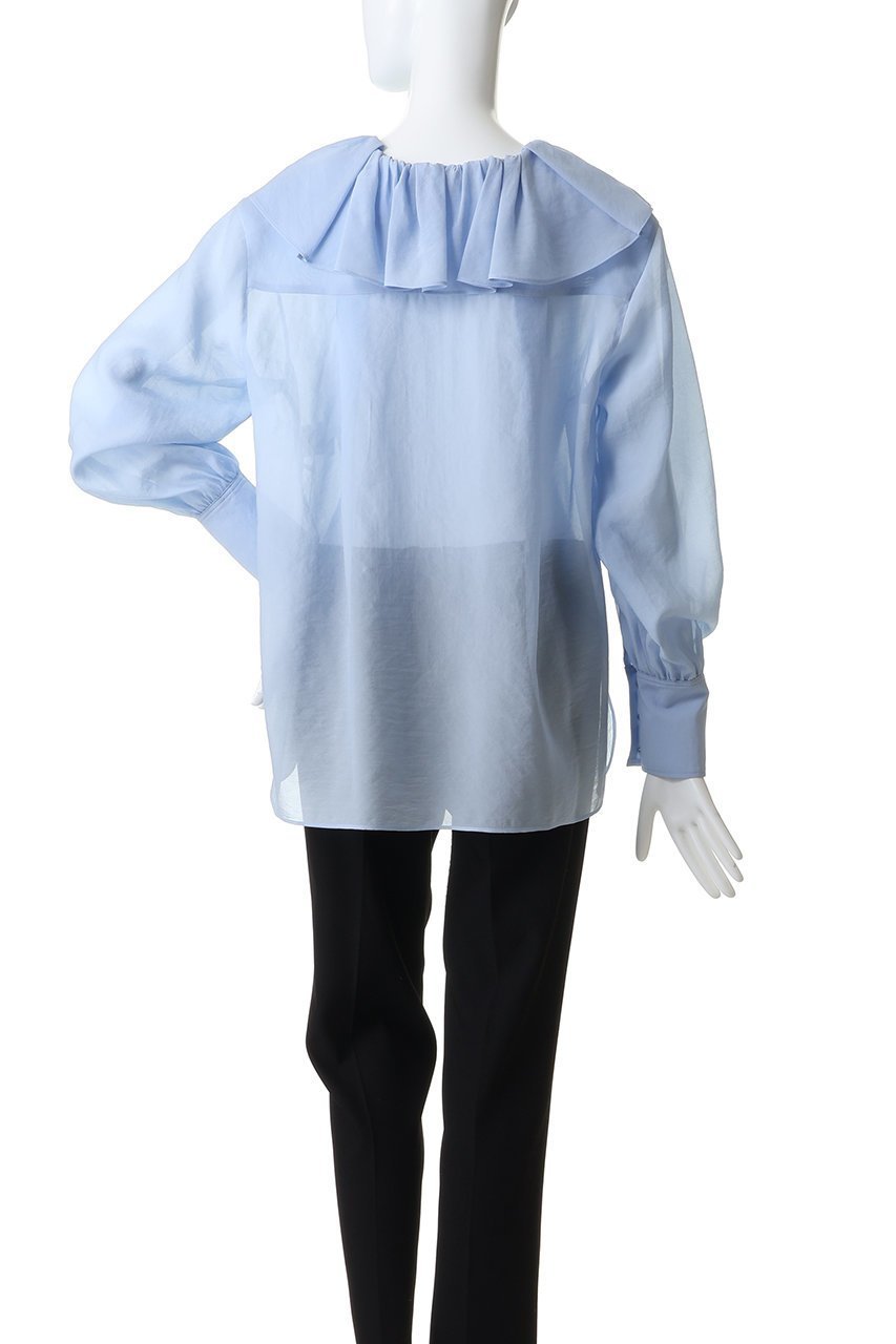 【デパリエ/DEPAREILLE】のシルキーラッフルブラウス 人気、トレンドファッション・服の通販 founy(ファニー) 　ファッション　Fashion　レディースファッション　Fashion for Women　トップス・カットソー　Cut & Sew Tops　シャツ・ブラウス・オフィスカジュアル　Elegant Blouses & Button-Ups　なめらか　Smooth, Silky Texture　インナー　Innerwear　ジャケット　Jacket, Outerwear　スリーブ　Sleeve, Long Sleeve / Short Sleeve　ラッフル　Ruffle, Frill　ロング　Long, Long-Length　エレガント 上品　Elegant　other-4|ID: prp329100004849153 ipo3291000000035853688