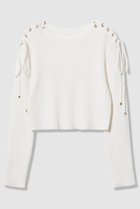 【アルアバイル/allureville】の【LOULOU WILLOUGHBY】レースアップショルダープルオーバー 人気、トレンドファッション・服の通販 founy(ファニー) ファッション Fashion レディースファッション Fashion for Women トップス・カットソー Cut & Sew Tops ニット Knit Tops & Sweaters カジュアルプルオーバー・ニットトップス Pullovers & Knit Tops / Casual Pullovers 2026年 2026 おすすめ Recommended / Our Picks クロップド Cropped, Short Length コンパクト Compact, Small Size ストリング String, Drawstring バランス Balance, Style Balance ミドル Middle Length, Mid Height レース Lace, Lace Fabric 夏 Summer 春 Spring S/S・春夏 SS, Spring/Summer, Warm Season thumbnail オフホワイト|ID: prp329100004849158 ipo3291000000035470139