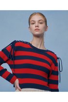 【アルアバイル/allureville】の【LOULOU WILLOUGHBY】レースアップショルダープルオーバー 人気、トレンドファッション・服の通販 founy(ファニー) ファッション Fashion レディースファッション Fashion for Women トップス・カットソー Cut & Sew Tops ニット Knit Tops & Sweaters カジュアルプルオーバー・ニットトップス Pullovers & Knit Tops / Casual Pullovers 2026年 2026 おすすめ Recommended / Our Picks クロップド Cropped, Short Length コンパクト Compact, Small Size ストリング String, Drawstring バランス Balance, Style Balance ミドル Middle Length, Mid Height レース Lace, Lace Fabric 夏 Summer 春 Spring S/S・春夏 SS, Spring/Summer, Warm Season thumbnail レッドボーダー|ID: prp329100004849158 ipo3291000000035470140