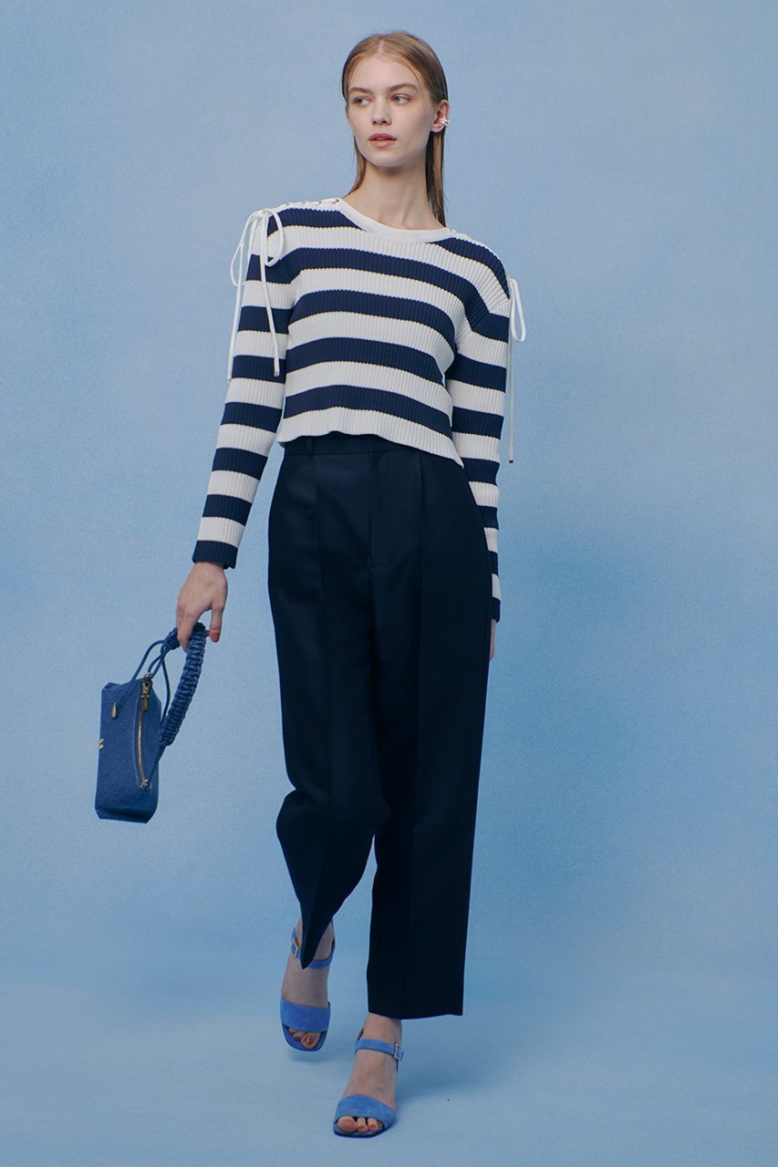 【アルアバイル/allureville】の【LOULOU WILLOUGHBY】レースアップショルダープルオーバー 人気、トレンドファッション・服の通販 founy(ファニー) 　ファッション　Fashion　レディースファッション　Fashion for Women　トップス・カットソー　Cut & Sew Tops　ニット　Knit Tops & Sweaters　カジュアルプルオーバー・ニットトップス　Pullovers & Knit Tops / Casual Pullovers　2026年　2026　おすすめ　Recommended / Our Picks　クロップド　Cropped, Short Length　コンパクト　Compact, Small Size　ストリング　String, Drawstring　バランス　Balance, Style Balance　ミドル　Middle Length, Mid Height　レース　Lace, Lace Fabric　夏　Summer　春　Spring　S/S・春夏　SS, Spring/Summer, Warm Season　other-4|ID: prp329100004849158 ipo3291000000035470144